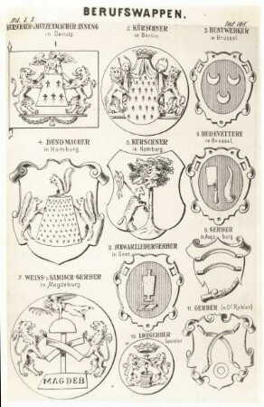 Berufswappen : Reproduktion aus: Siebmachers großes und algemeines Wappenbuch, Nürnberg 1898, Bd. 1, Abt. 7, Tafel 108