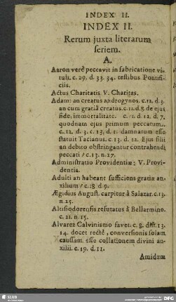 Index II. Rerum juxta literarum seriem