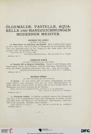 Ölgemälde, Pastelle, Aquarelle und Handzeichnungen moderner Meister (Nr. 68-102)
