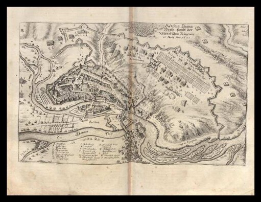 Die Statt Thona Werth sambt der Schwedischen Belagerung 16 Martii Anno 1632.