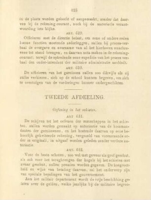 Tweede afdeeling. Oefening in het schieten