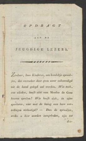Opdragt Aan De Jeugdige Lezers.