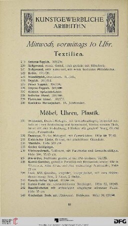 Mittwoch, vormittags 10 Uhr (Nr. 219-385)