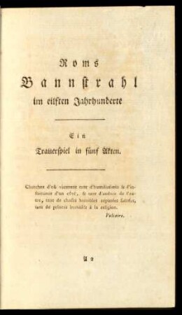 Roms Bannstrahl im eilften Jahrhunderte