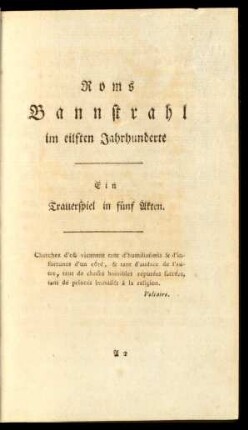Roms Bannstrahl im eilften Jahrhunderte