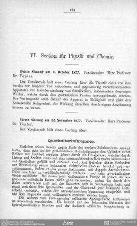 VI. Section für Physik und Chemie