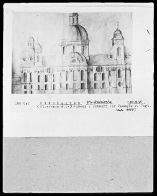 Ottobeuren, Entwurf zur Fassade der Klosterkirche Sankt Theodor und Sankt Alexander