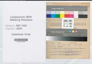 Entnazifizierung Ernst Unbehend, geb. 05.03.1900 (Sachbearbeiter)