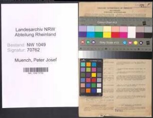 Entnazifizierung Peter Josef Muench , geb. 26.12.1897 (Schlosser)
