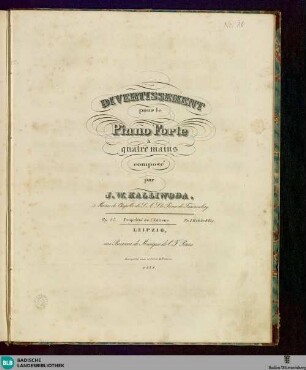 Divertissement pour le piano forte à quatre mains : Op. 47