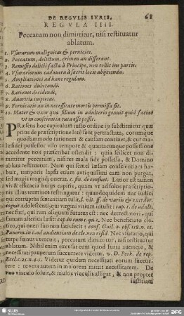 Regula IIII. Peccatum non dimittitur, nisi restituatur ablatum