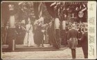 Kaiser Wilhelm II., Kaiserin Auguste Viktoria und Großherzog Friedrich I. unter Baldachin.