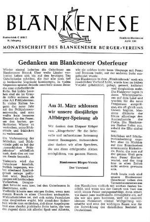 Gedanken am Blankeneser Osterfeuer