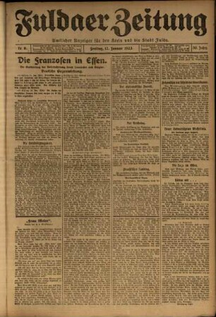 Ausgabe vom Freitag, den 12. Januar 1923.