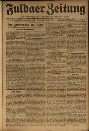 Ausgabe vom Freitag, den 12. Januar 1923.