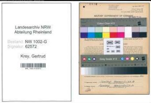 Entnazifizierung Gertrud Krey, geb. 23.02.1909 (Schneiderin)
