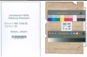 Entnazifizierung Johann Sartory , geb. 24.06.1894 (Vertreter)