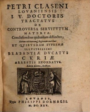 Tractatus de controversa Servitutum materia ...