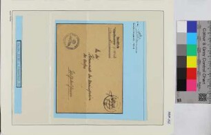 Dienstbrief, Schiffsname/Landeinheit: Führerboot F6, Feldpostnr. 11160; Frankatur, Mi.-Nr.: [Keine]; Poststempel: uu 7.3.42.-13; Nebenstempel: Dienststelle Feldpost-Nr. M 11160