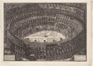 Veduta dell'Anfiteatro Flavio detto il Colosseo (Vogelschauansicht des Kolosseums in Rom), aus der Folge "Vedute di Roma"