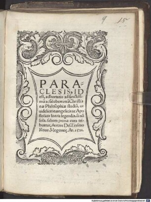 Paraclesis, id est, adhortatio ad ... christianae philosophiae studium