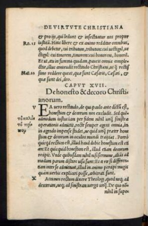 Caput XVII. De honesto & decoro Christianorum.