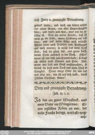 Drey und zwanzigste Betrachtung, Joh. 15, 1. 2.