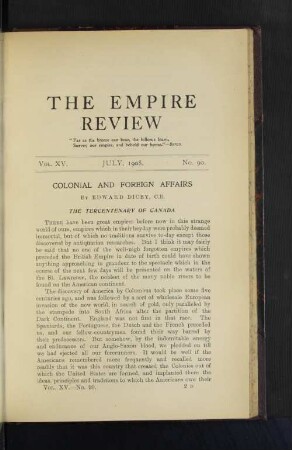 Colonial and Foreign Affairs
