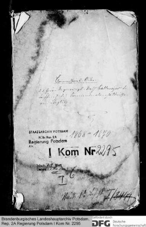 Kommissionsakten des Regierungsrats Callmeyer über die Kommunalverhältnisse von Steglitz