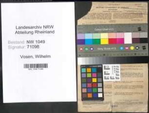Entnazifizierung Wilhelm Vosen , geb. 18.03.1881 (Foerster)