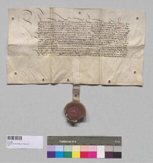 Herzog Albrecht [IV.] von Bayern bestätigt auf Bitte der Priorin und des Konvents des Klosters zu [Nieder-]Viehbach die ihnen verliehenen Freiheiten und Handfesten.;. S: Herzog Albrecht [IV.] von Bayern, Sekretsiegel