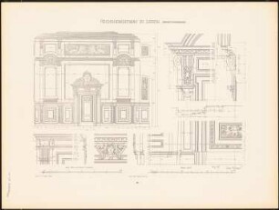 Reichsgericht, Leipzig: Tafel 62: Mittlerer Zivilsenatssaal (Kurze Wand und Details) (aus: Der Reichsgerichtsbau zu Leipzig, Berlin 1898)