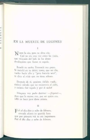 En la muerte de Lugones