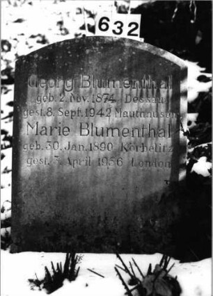 Grabstein 632 (Index: 100091408) Material: Granit Zustand: gut Maße HxBxT: 80x60x12 cm Beschreibung: Stele mit Sergmentbogenabschluß: Grabstein 632