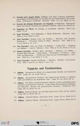 Teppiche und Textilarbeiten (Nr. 171-211)