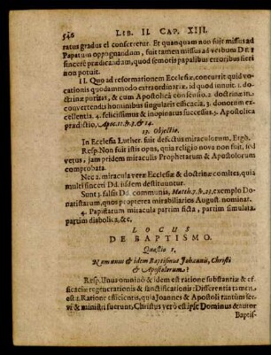 Locus De Baptismo.