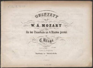 Quintett : (op. 20) ; KV 617