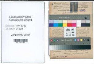 Entnazifizierung Josef Jansweidt , geb. 13.03.1886 (Rottenfuehrer)