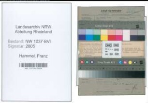 Entnazifizierung Franz Hammel , geb. 07.05.1899 (Reichsbanksekretaer)