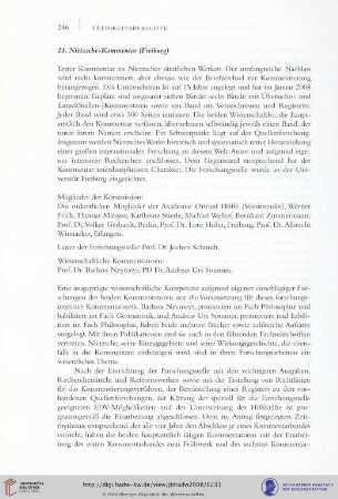 21. Nietzsche-Kommentar (Freiburg)