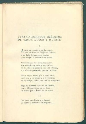 Cuatro sonetos inéditos de "Amor, dolor y muerte"