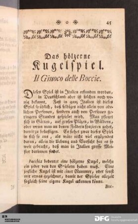 Das hölzerne Kugelspiel.
