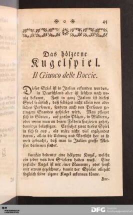 Das hölzerne Kugelspiel.