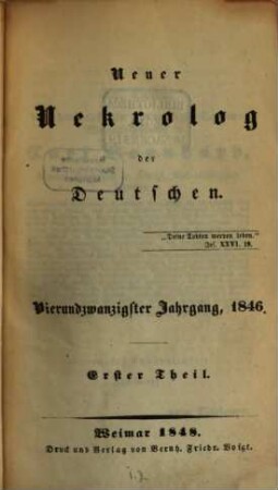 Neuer Nekrolog der Deutschen. 24. 1846 (1848)