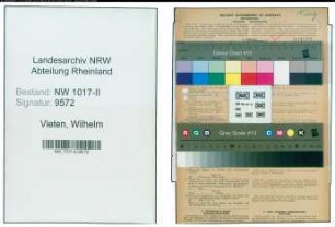 Entnazifizierung Wilhelm Vieten , geb. 13.03.1894 (Hilfsbeamter)