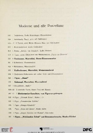 Moderne und alte Porzellane (Nr. 513-581)