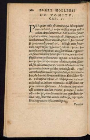 De Vomitu. Cap. V. [i.e. VI.]