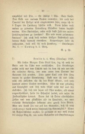 7) [Brief vom] 4. Merz 1828