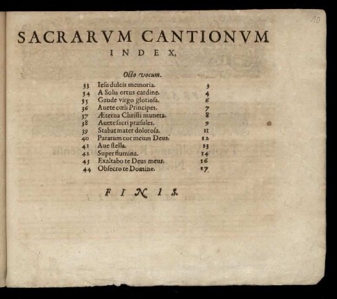 Sacrarum cantionum index
