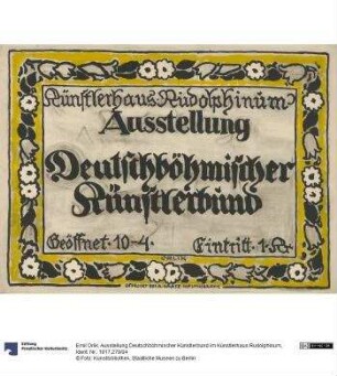 Ausstellung Deutschböhmischer Künstlerbund im Künstlerhaus Rudolphinum